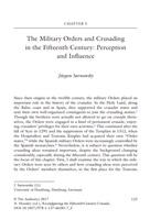 Sarnowsky J. The Military Orders and Crusading in the Fifteenth Century: Perception and Influence.